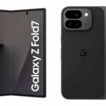 2025 Telefones dobráveis ​​| Samsung Galaxy Z Fold 7 (esquerda), Pixel Pro Fold 9 (direita)