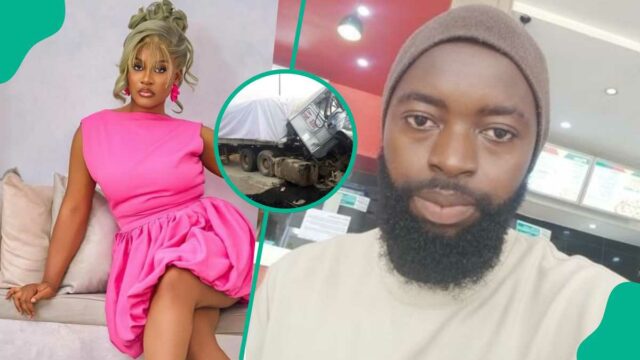 O homem que provocou Phyna por causa da morte da O homem que provocou Phyna por causa da morte da irmã enfrenta perda dolorosa em acidente de caminhão fresco Dangote