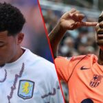 O jogador do Manchester United e da Inglaterra, Marcus Rashford, comemora durante a partida da Liga dos Campeões entre o Newcastle United e o Barcelona no St James 'Park em 2025 em Newcastle Upon Tyne, Inglaterra.