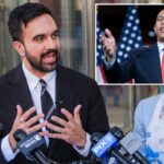 O líder da minoria da Câmara, Hakeem Jeffries, falando com repórteres no Capitólio.