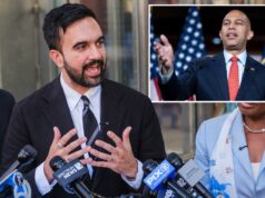 O líder da minoria Hakeem Jeffries em conversas com o socialista Mamdani para endossá -lo para o prefeito de Nova York O líder da minoria da Câmara, Hakeem Jeffries, falando com repórteres no Capitólio.