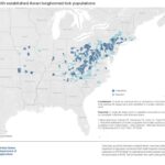 O mapa revela onde o Tick de Larghorned intrusivo encontrado nos Estados Unidos