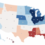 O mapa revela os estados onde a residência toma mais rápido- e mais longa- para o mercado