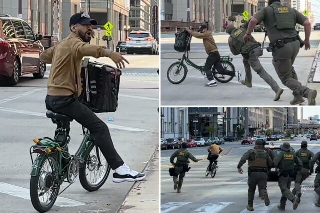 O motociclista de Chicago provoca agentes de patrulha de fronteira, alegando que ele não é um 'cidadão americano' antes da perseguição selvagem

