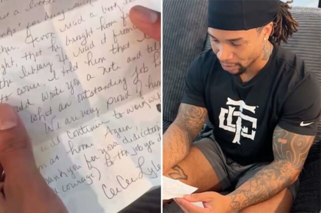 O novo pai recebe uma carta de 24 anos escrita por sua comissária de herói, pouco antes de ser morta no 11 de setembro: 'Muito orgulhoso dele'

