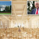 O premiado salão de baile da Casa Branca de Trump será "um pouco maior" do que pensou inicialmente, ele revela