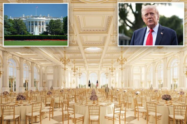 O premiado salão de baile da Casa Branca de Trump será "um pouco maior" do que pensou inicialmente, ele revela

