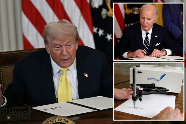 O presidente Trump sugere o retrato 'Biden Autopen' na New White White 'Wall of Fame' Galeria: Relatório

