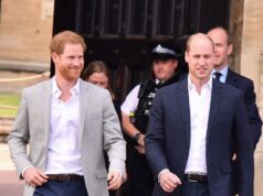 O príncipe real William e o minuto ‘Brotherly Love’ do príncipe real é viral Prince Harry and Prince William meet crowds outside Windsor Castle a day before the Sussex royal wedding on May 19, 2018.