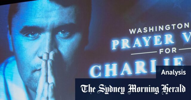 O orador da casa, Mike Johsone, aborda uma vigília memorial e de oração para Charlie Kirk.