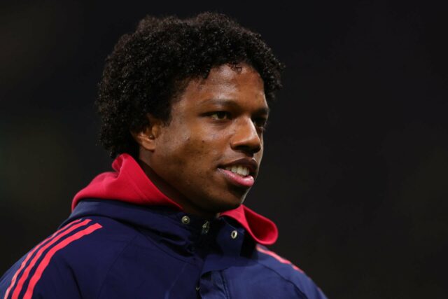 Tyrell Malacia jogando pelo Manchester United.