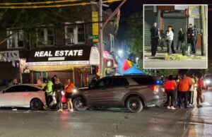 Oficial da polícia de Nova York atingiu o motorista de atropelamento enquanto dirigia o tráfego no Brooklyn Oficial dirigindo o tráfego na Church Avenue e na Schenectady Avenue em East Flatbush foi atingido por trás por um sedan preto com uma placa laranja.