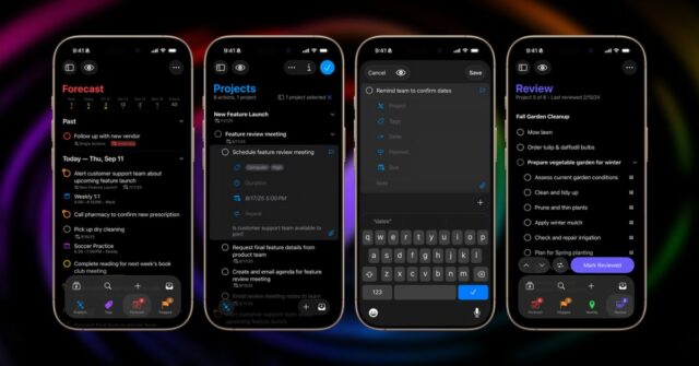OmniFocus 4.8 obtém assistência de conhecimento de maçã no dispositivo 

