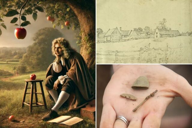 Os arqueólogos descobrem a casa ligada a Isaac Newton, perto da famosa maçã, onde ele testou a teoria da gravidade

