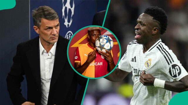 Os fãs criticaram Victor Osimhen por classificar Vinicius Jr sobre Paolo Maldini no ranking cego da Liga dos Campeões


