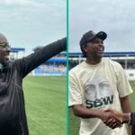 Os fãs entram em erupção quando o bilionário nigeriano Obi Cubana visita Enyimba, recebe um presente especial de Kanu Nwankwo, vídeo