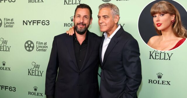 George Clooney e Adam Sandler Kids não podem esperar para ouvir o novo álbum de Taylor Swift