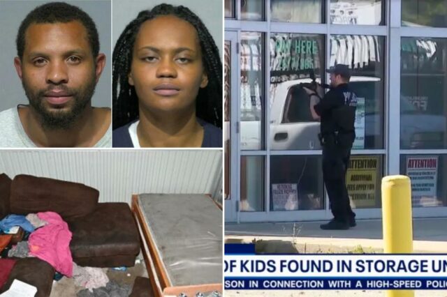 Os pais trancaram filhos, bebê na unidade de armazenamento 'podre' enquanto dormiam com o cachorro da família em SUV: policiais

