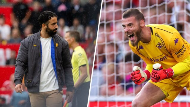 A lenda do Manchester United, David de Gea, durante a partida amigável da pré-temporada entre Nottingham Forest e Fiorentina no campo da cidade em 2025 em Nottingham, Inglaterra.