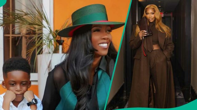 "Para a escola secundária e significa que ele não se junta a bruxaria": Tiwa Savage compartilha a posição não convencional do sono do filho

