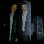 Quatro presos após Trump, imagem de Epstein projetada no Castelo de Windsor