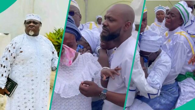 "Que ele descanse bem": lágrimas, homenagem como chefe Segun Kanran é colocado para descansar

