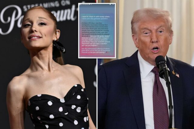 Questões da Casa Branca Blistering Response à mensagem do eleitor anti-Trump de Ariana Grande: 'Salve suas lágrimas'

