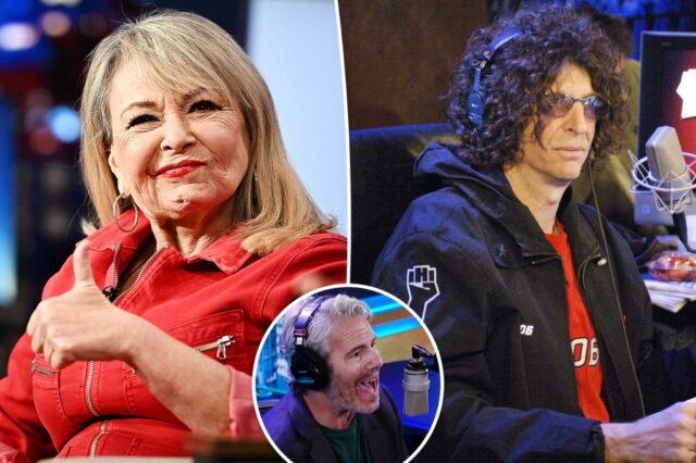 Roseanne Barr bulldozes lambendo p - y 'Howard Stern depois do programa de rádio SiriusXM

