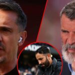 O gerente do Manchester United, Ruben Amorim, durante a partida da Premier League entre o Manchester City e o Manchester United no Etihad Stadium em 2025 em Manchester, Inglaterra.