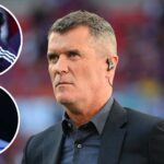 Roy Keane durante o serviço especialista em Wembley, parecendo intensamente.