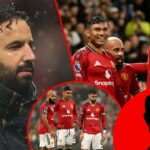 Ruben Amorim olha durante a partida da Premier League entre o Manchester United e o Chelsea em Old Trafford em 2025 em Manchester, Inglaterra.