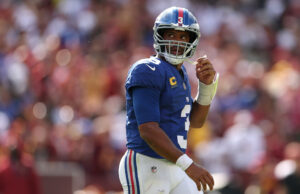 Russell Wilson, do Giants, emite ações enigmáticas de duas palavras no meio do relatório Russell Wilson, do Giants, emite ações enigmáticas de duas palavras no meio do relatório