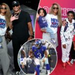 Russell Wilson e Ciara torcem por seus filhos no desfile de moda de Nova York antes do abridor de casas de Giants
