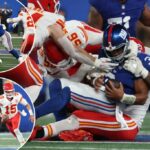 Russell Wilson luta poderosamente quando os gigantes caem para 0-3 depois de sair com os chefes