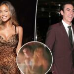Sacha Baron Cohen retratou festas com o modelo apenas de Fans Hannah Palmer semanas antes da data do jantar