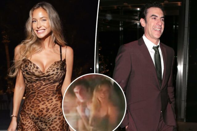 Sacha Baron Cohen retratou festas com o modelo apenas de Fans Hannah Palmer semanas antes da data do jantar

