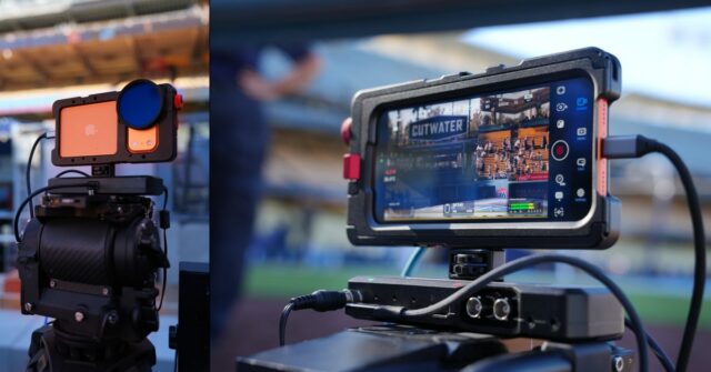 Sexta-feira à noite Baseball para incluir imagens de vídeo filmadas em câmeras eletrônicas do Apple iPhone, uma inicial para um programa de atividades esportivas em tempo real 


