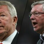 O ex -gerente icônico do Aberdeen, Sir Alex Ferguson, analisa durante uma partida da Liga dos Campeões para o Manchester United em 2012.