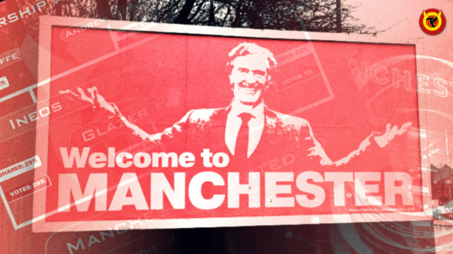Diagrama mostrando a propriedade e a estrutura de votação do Manchester United, divididas entre Ineos e Sir Jim Ratcliffe, os Glazers e os acionistas da NYSE