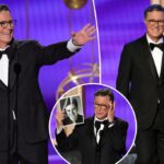Stephen Colbert leva um soco na CBS disparando durante o discurso do Emmy