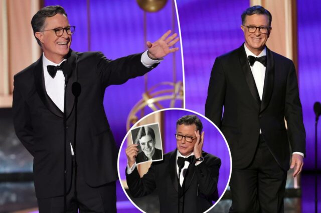 Stephen Colbert leva um soco na CBS disparando durante o discurso do Emmy

