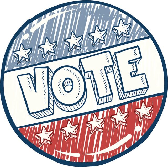 DOODLE VOTO DO DOODLE Vote na ilustração do botão da campanha eleitoral em formato vetorial. Formato de arquivo EPS10 sem efeitos de transparência.