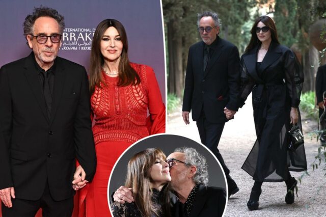 Tim Burton e Monica Bellucci se separaram após quase três anos de namoro

