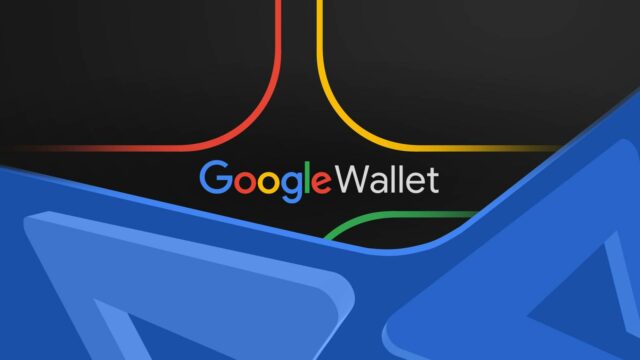 Uma mão com um cartão de crédito pairando acima dele, com o Google Wallet e Apple Wallet Logos em segundo plano e vários cartões ao redor