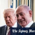 O presidente dos EUA, Donald Trump, e o primeiro -ministro israelense Benjamin Netanyahu na Casa Branca na segunda -feira.