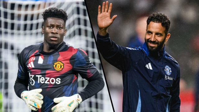 Andre Onana à frente do Manchester United vs Grimsby.