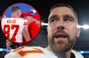 Travis Kelce Butts chega com os chefes treinam Andy Reid em todo o videogame do Giants Travis Kelce Getty 1