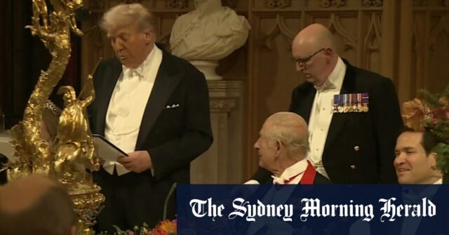 Trump, Charles fala no banquete estadual no Reino Unido

