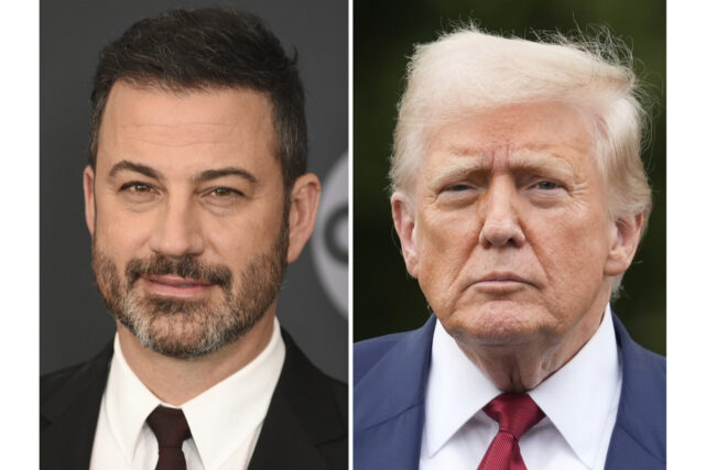 Trump descobre que Kimmel está de volta - e é Cartoon de Mike Luckovich