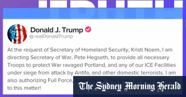 Trump ordena a Guarda Nacional para Portland

